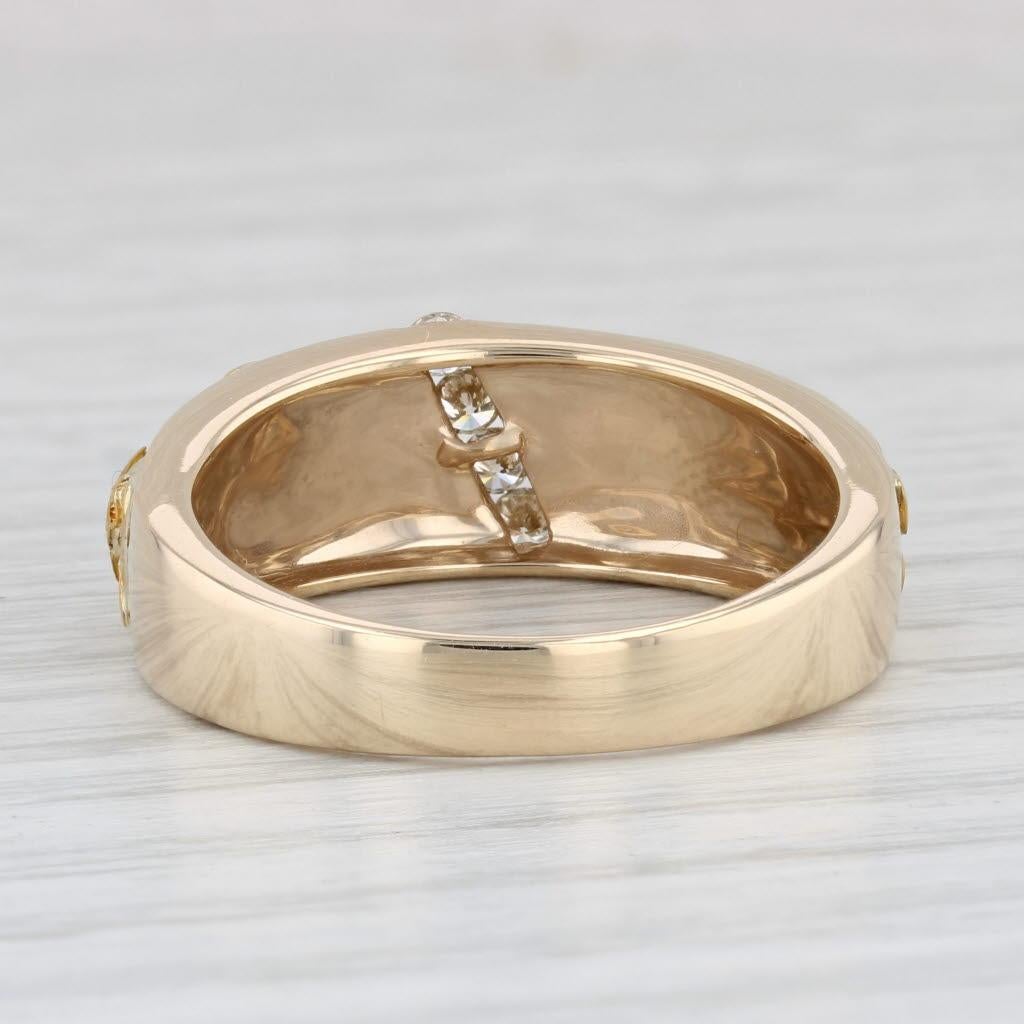 Men's 0.16ctw Diamond Nugget Ring 14k 24k Yellow Gold Size 10.25 Wedding Band For Sale