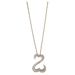 0.16ctw Diamond Open Hearts Pendant Necklace 14k Yellow Gold Jane Seymour