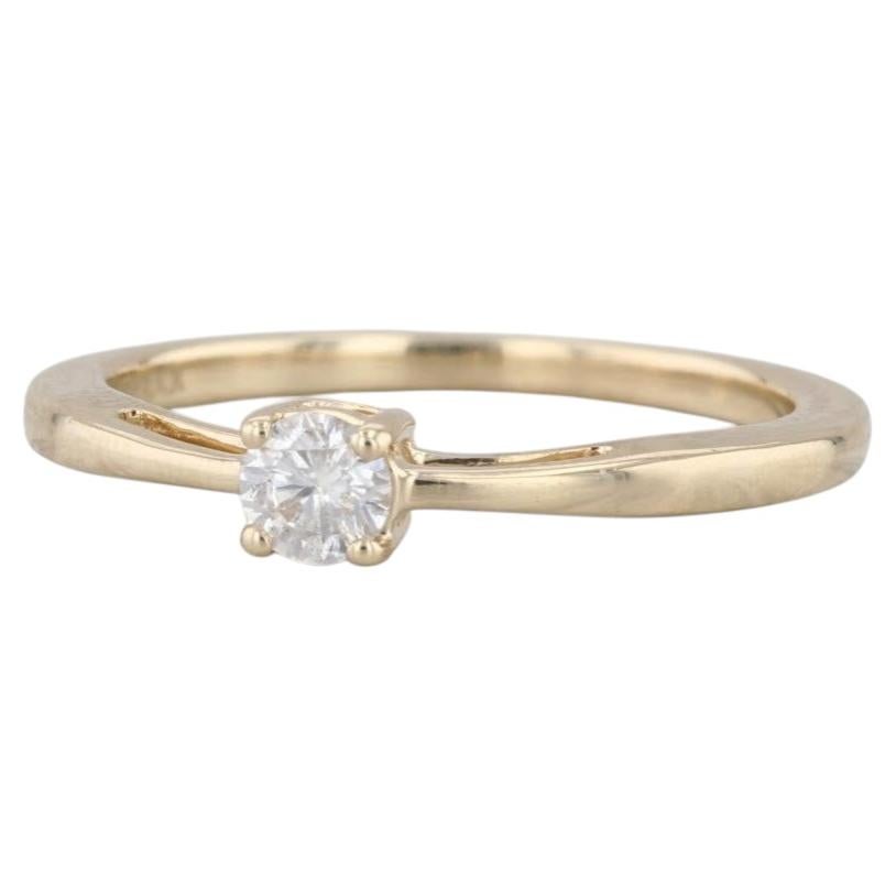 0.16ctw Diamond Solitaire Engagement Ring 14k Yellow Gold Size 6.25 Promise