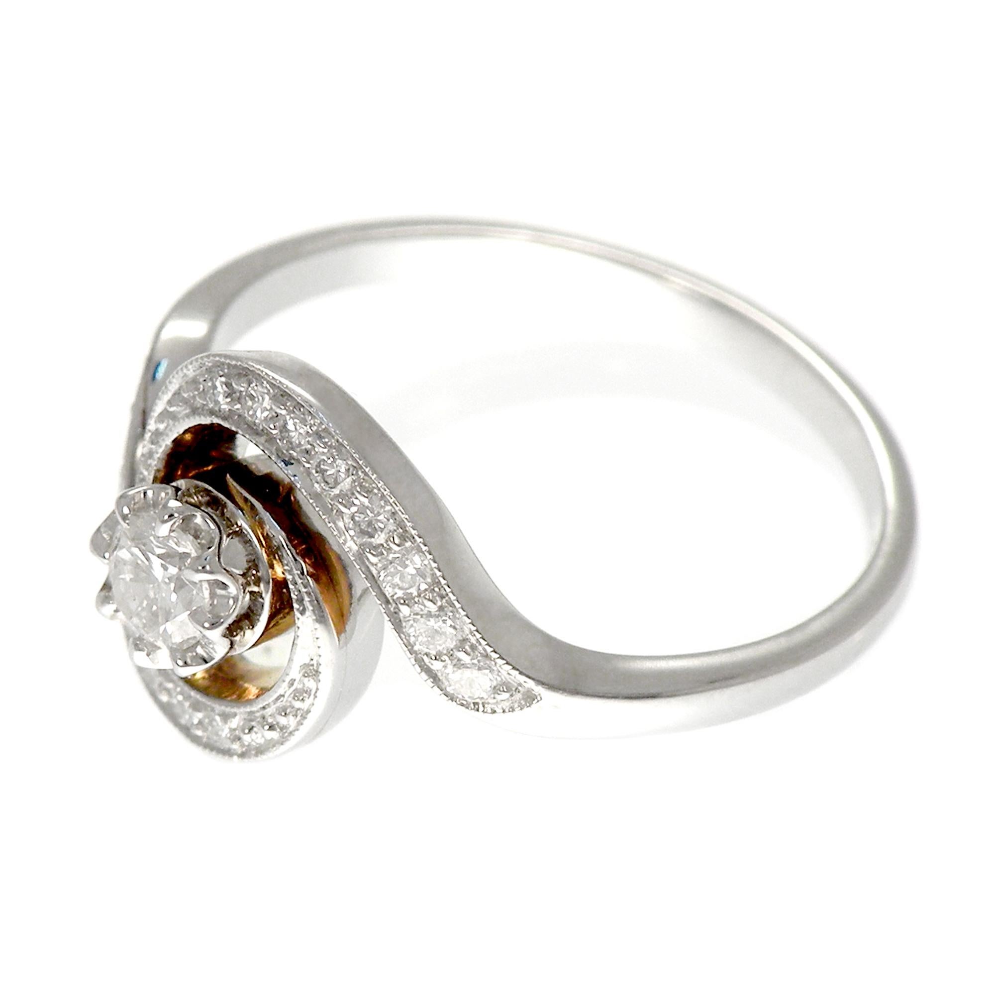 Women's or Men's 0.17 Carat Diamond Edwardian Engagement Ring