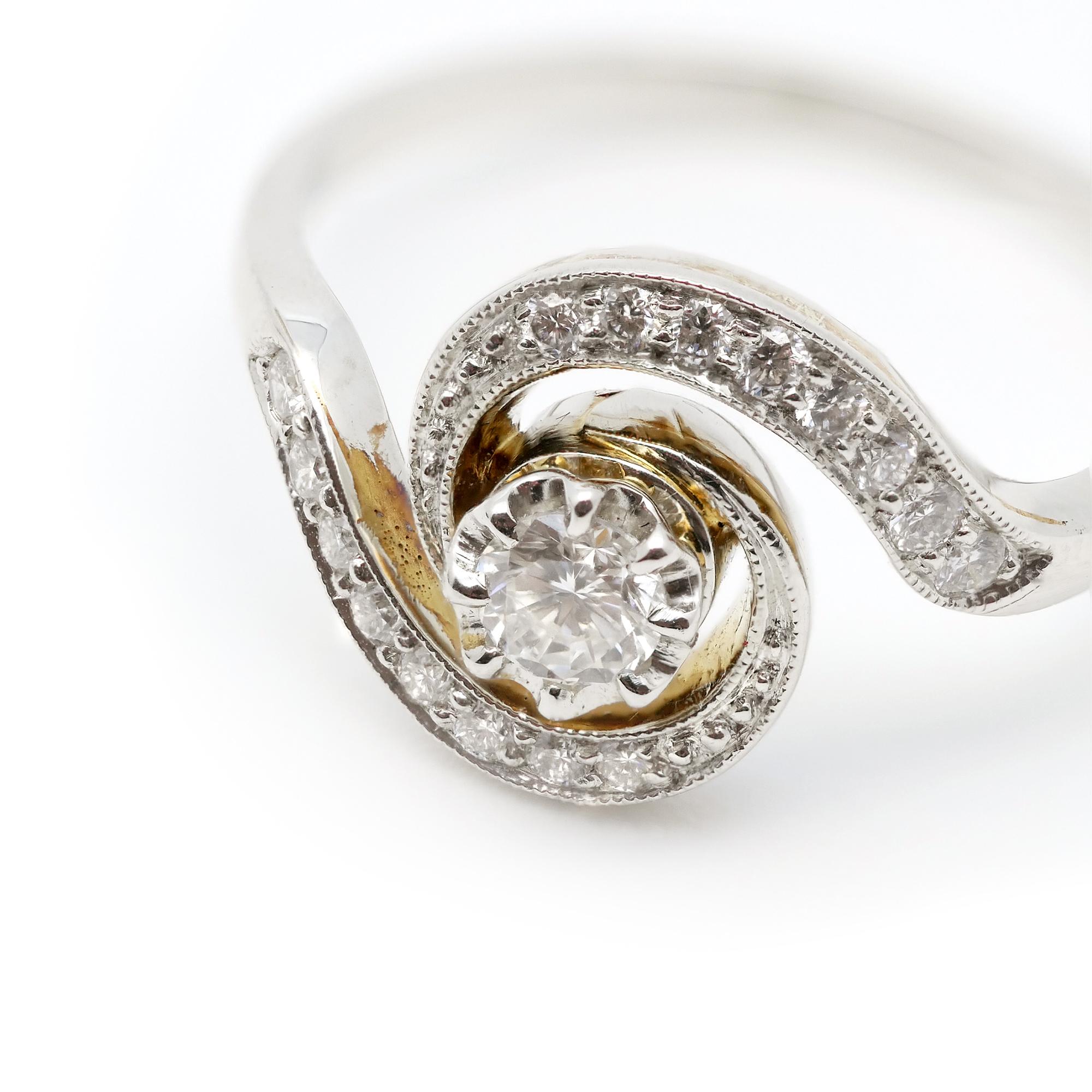 0.17 Carat Diamond Edwardian Engagement Ring 2