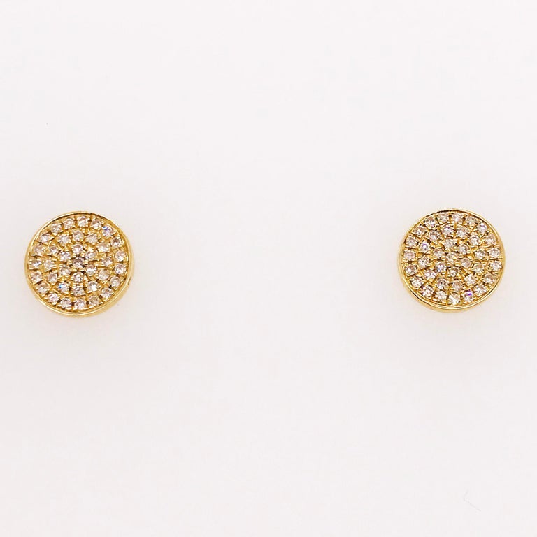 These diamond pave disk earrings are the perfect accessory for all occasions! That are classic, and complimenting just like you. These would look great on you by themselves as a statement piece or if you stacked them with dangle earrings for a