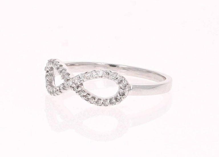 Diamond Infinity Ring in 14K White Gold For Sale (Free Shipping) at