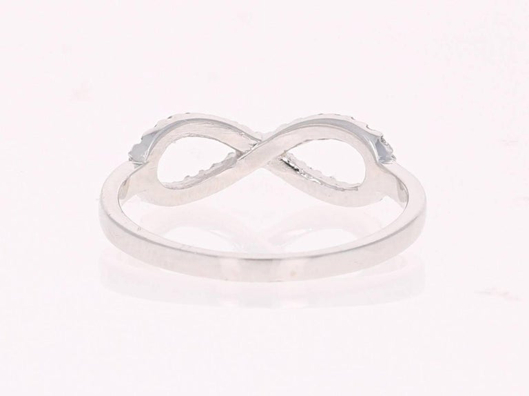 Diamond Infinity Ring in 14K White Gold For Sale (Free Shipping) at