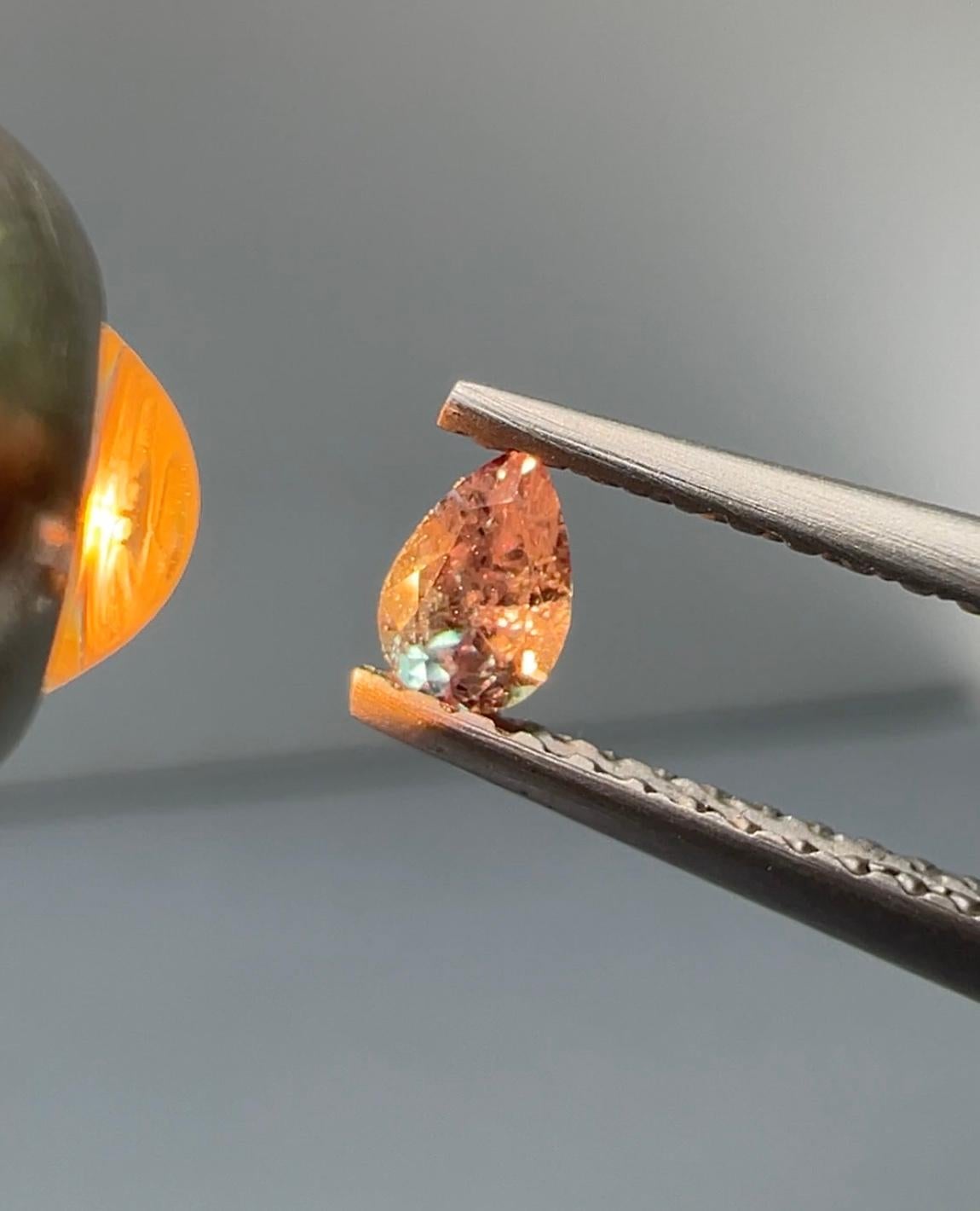 Pear Cut 0.17 Carat Natural Color Change Russian Alexandrite Loose Gemstone