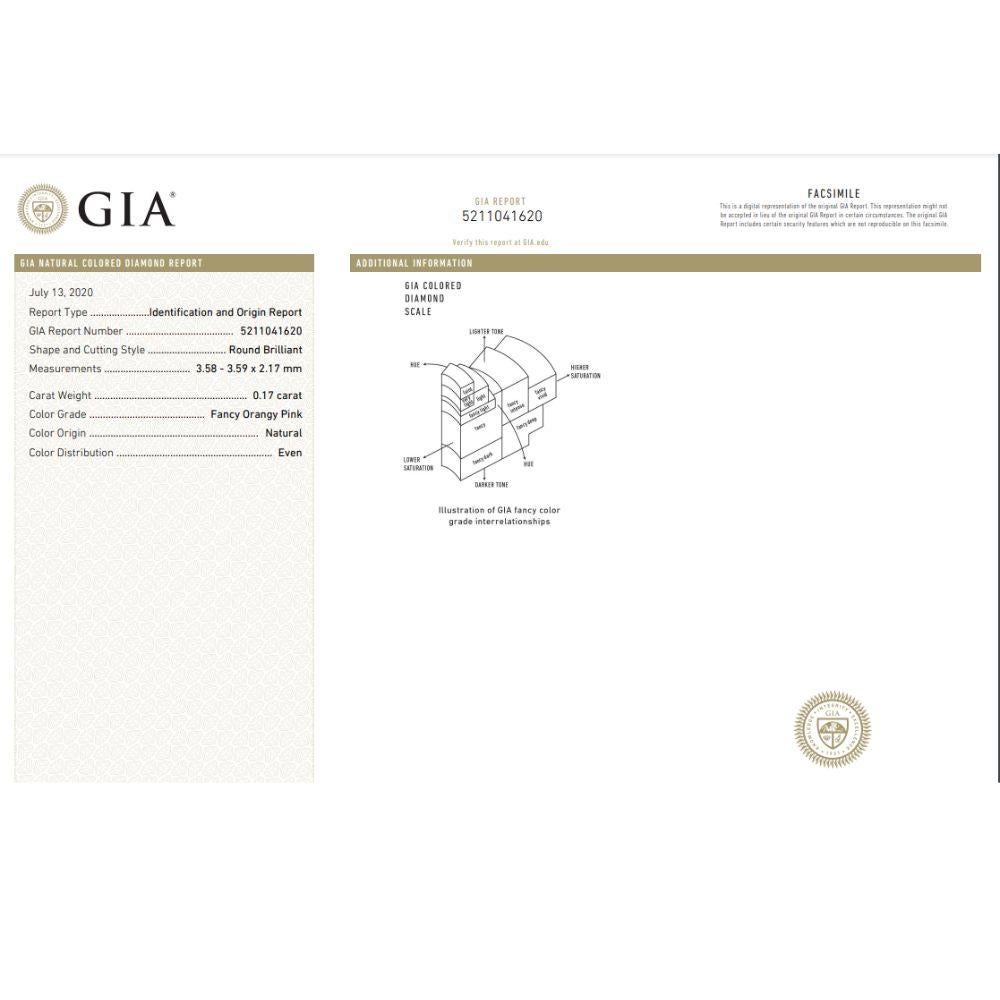 Diamant rond brillant de 0,17 carat certifié par la GIA FOP Neuf - En vente à New York, NY