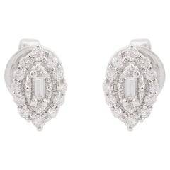 0.17 Carat SI/HI Baguette Diamond Stud Earrings 10 Kara White Gold Fine Jewelry