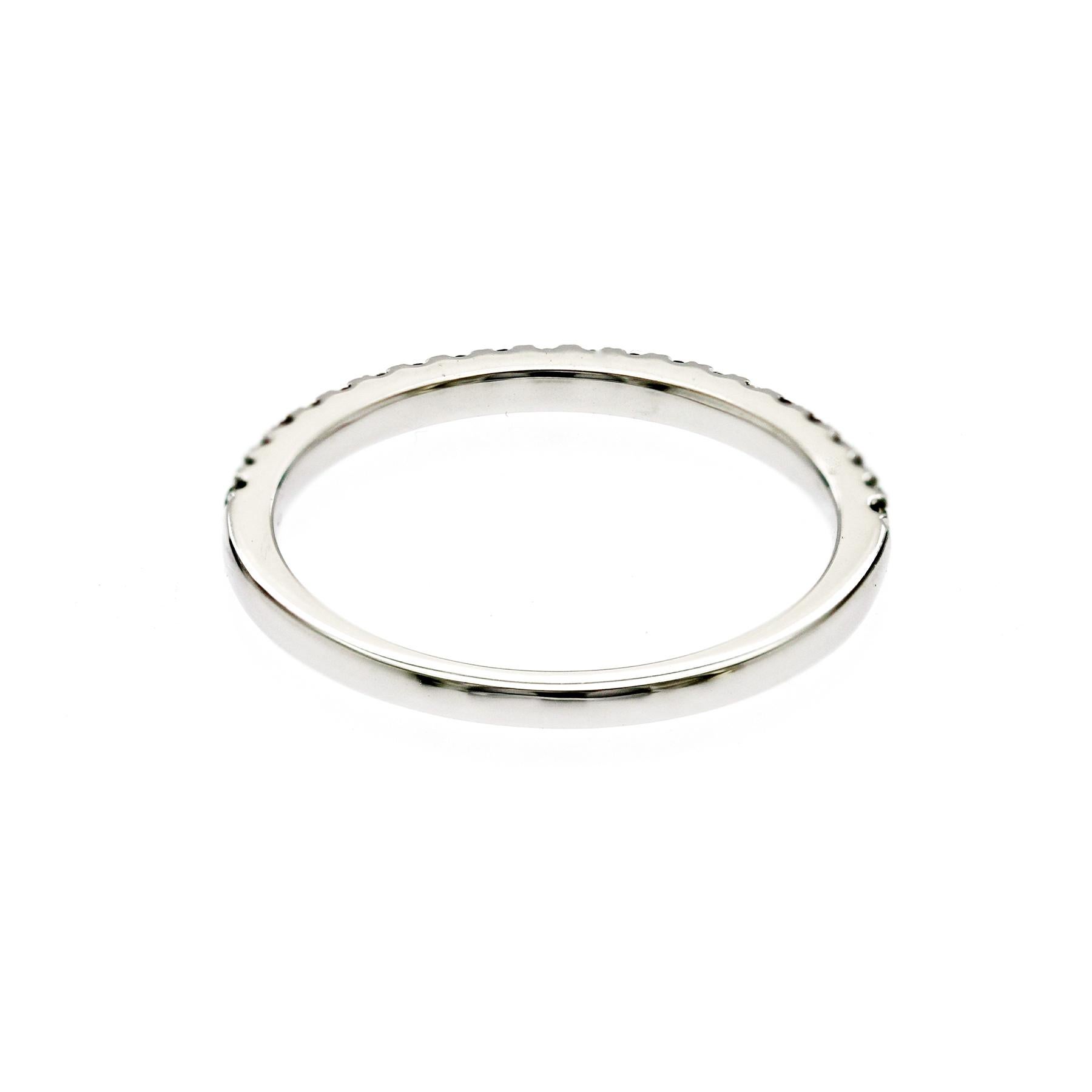 0,17 CT Natürlicher Schwarzer Diamant14K Weißgold Band Ring Größe 6 für Damen oder Herren im Angebot