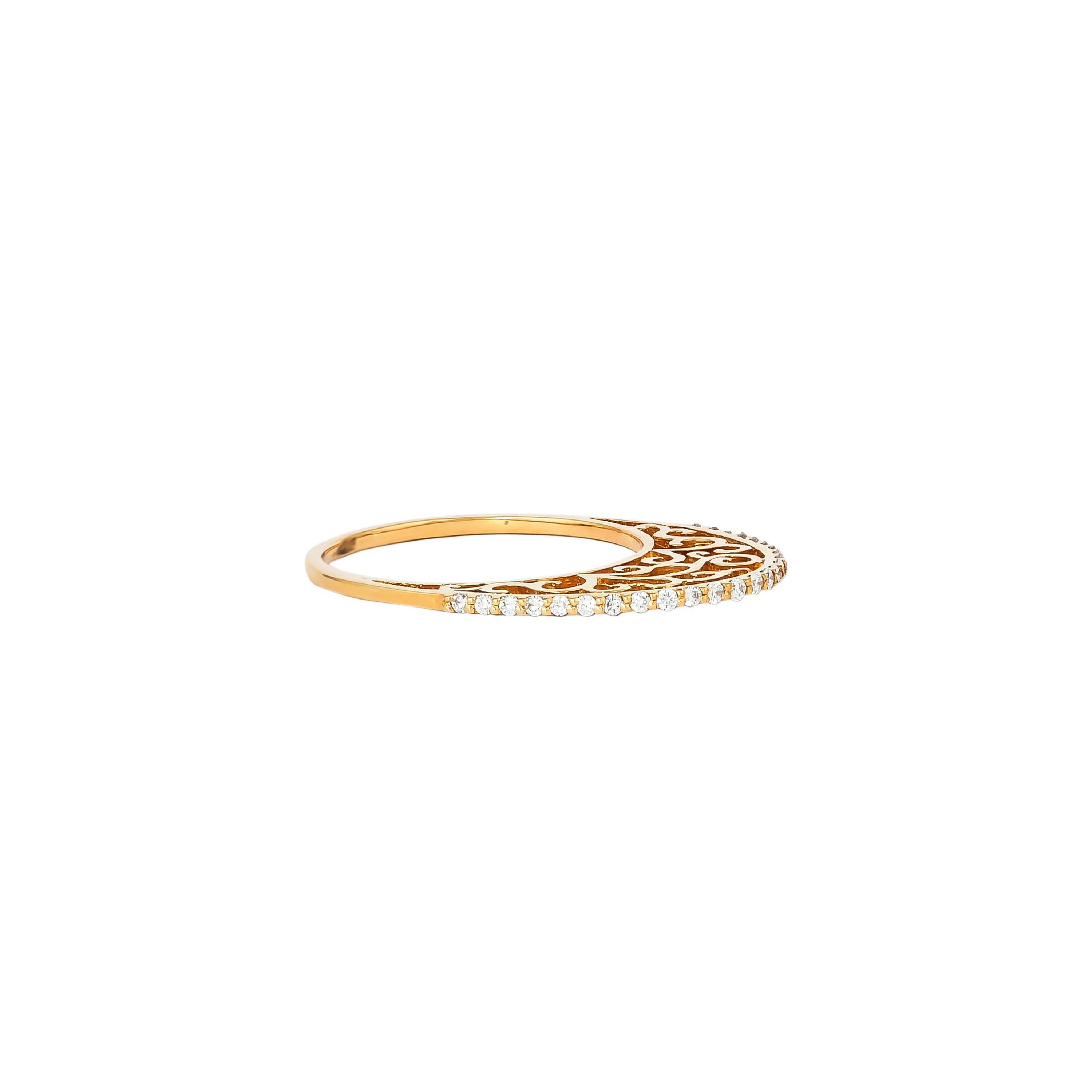 Contemporary 0.171 Carat Diamond Ring in 18 Karat Rose Gold For Sale
