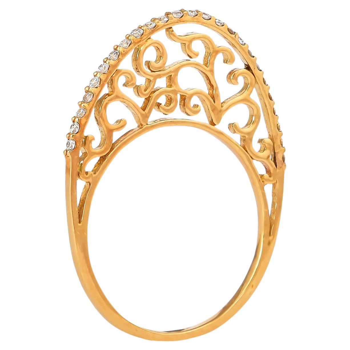 0.171 Carat Diamond Ring in 18 Karat Rose Gold For Sale