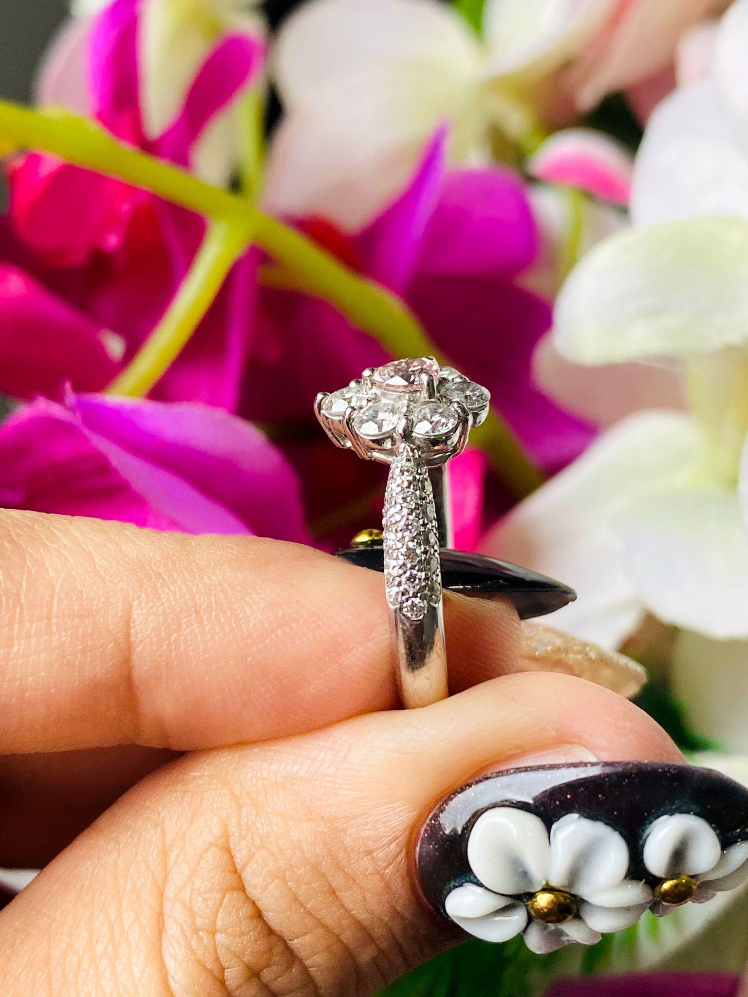 0,175 Quilates Anillo de Diamantes Rosa Fantasía Claridad SI1 en venta 1