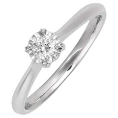 0.176ct Diamond 18 Karat White Gold Engagement Ring - Size L (Approx. 5.75 US)