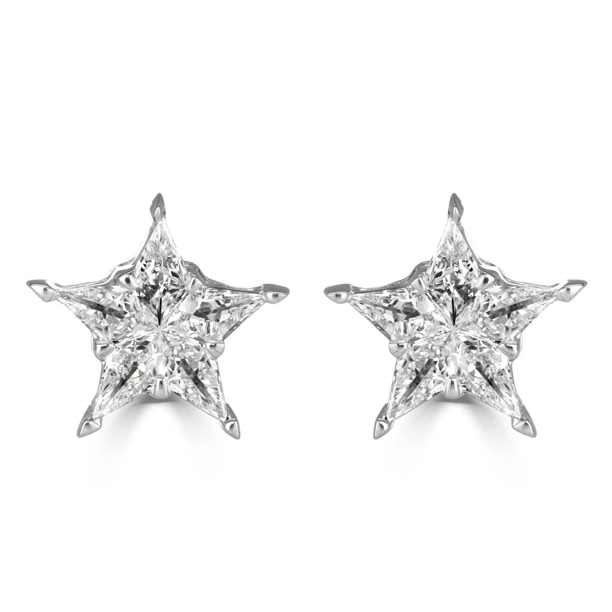 0.17ct Diamond Star Stud Earrings For Sale