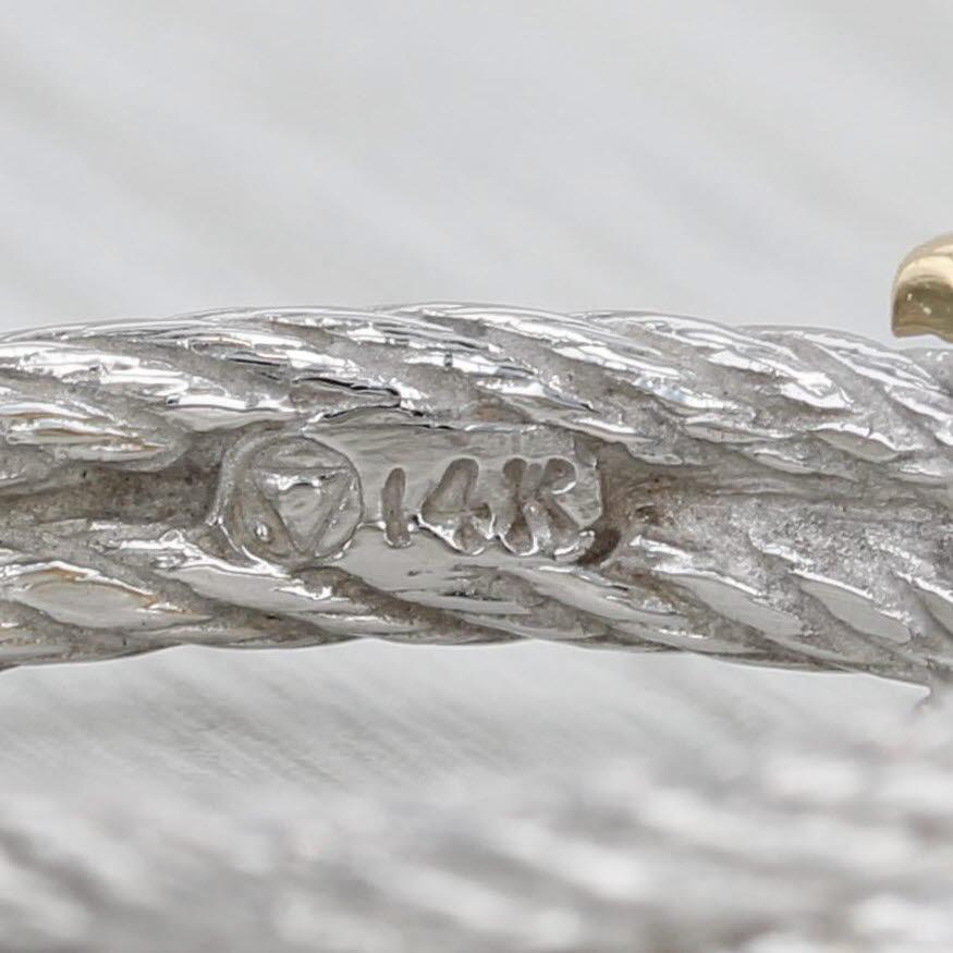 Round Cut 0.17ct Round Diamond Solitaire Cable Ring 14k Yellow White Gold Sz 6 Engagement