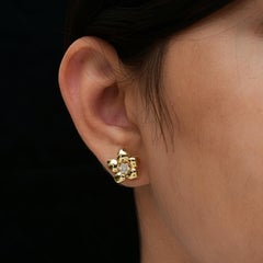 0,17ct SI Clarity HI Color Dainty Diamond Flower Stud Earrings Oro giallo 14K