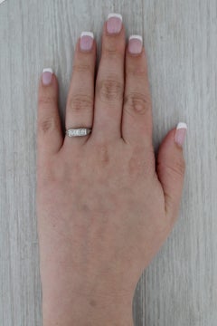 0.17ctw Diamond Art Deco Filigree Ring 14k White Gold Size 7 Stackable