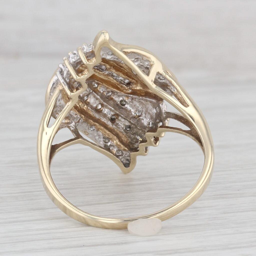 0,17 Karat Diamant-Cluster-Ring 10k Gelbgold Größe 9,5 im Zustand „Gut“ in McLeansville, NC
