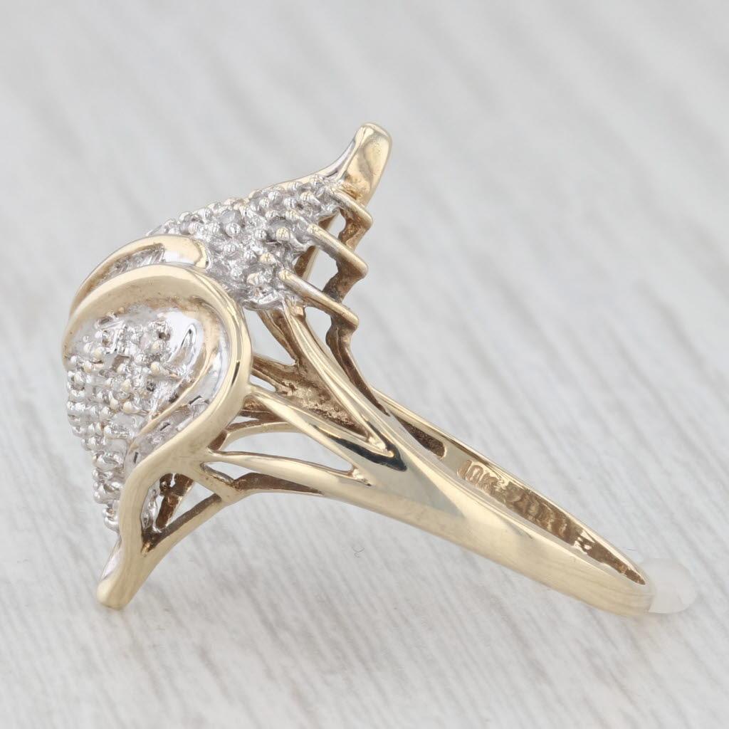 0,17 Karat Diamant-Cluster-Ring 10k Gelbgold Größe 9,5 Damen