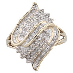0,17 Karat Diamant-Cluster-Ring 10k Gelbgold Größe 9,5