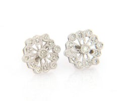 0.17ctw Diamond Snowflake Stud Earrings in 14K White Gold