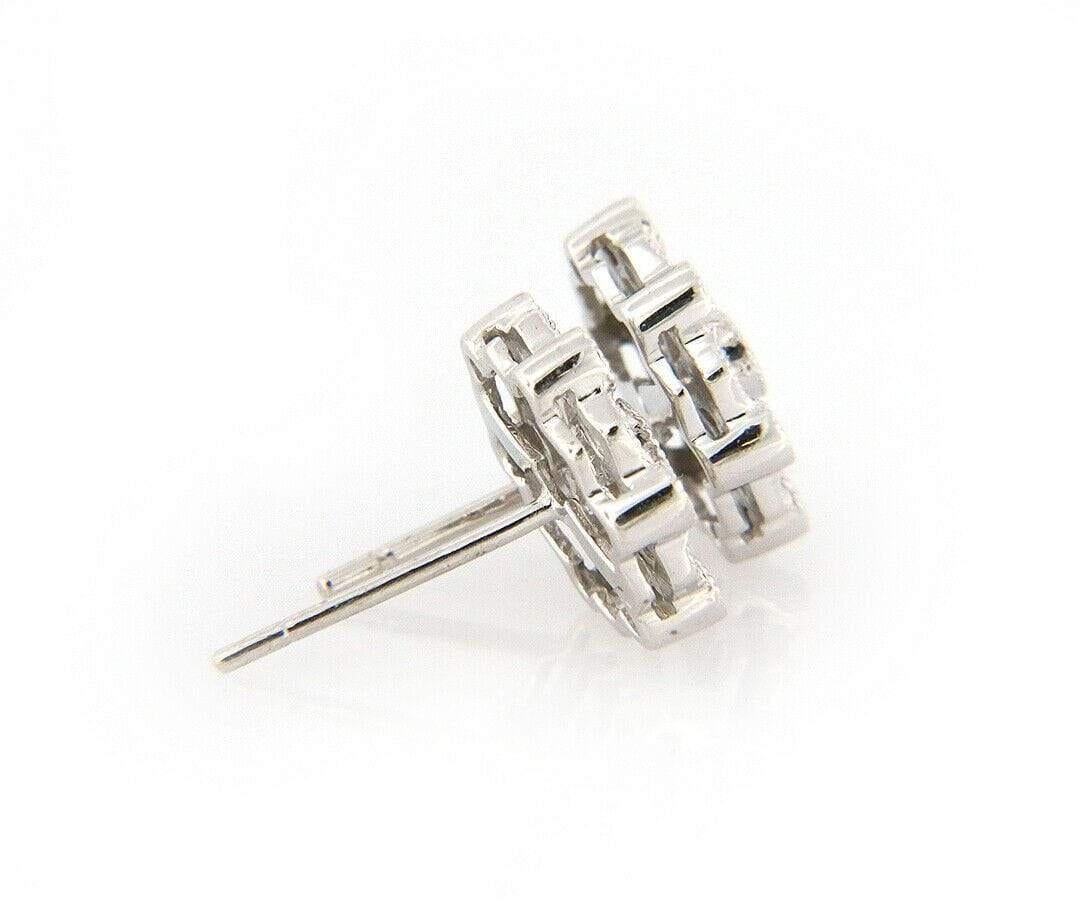 0.17ctw Diamond Snowflake Stud Earrings in 14K White Gold For Sale 2