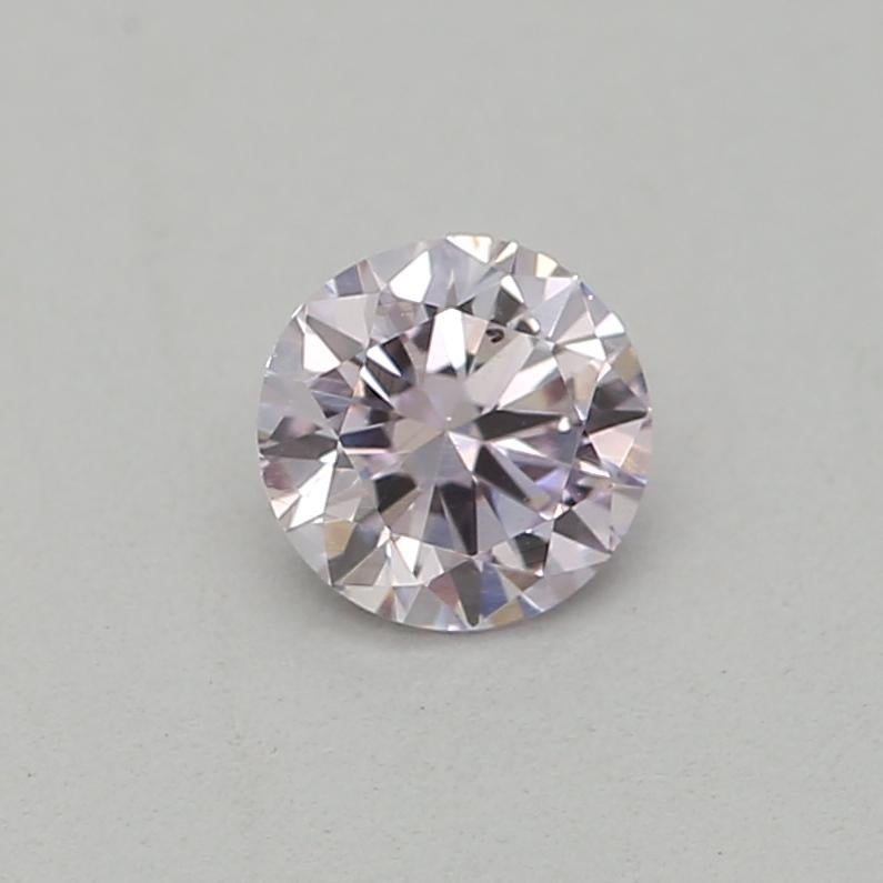 0.18 Carat Fancy Light Pinkish Purple Round Cut Diamond GIA Certified For Sale 6