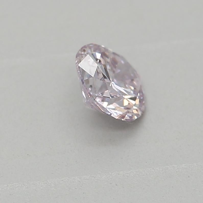 0.18 Carat Fancy Light Pinkish Purple Round Cut Diamond GIA Certified For Sale 1