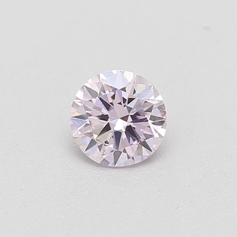 0.18 Carat Fancy Light Pinkish Purple Round Cut Diamond GIA Certified For Sale 2