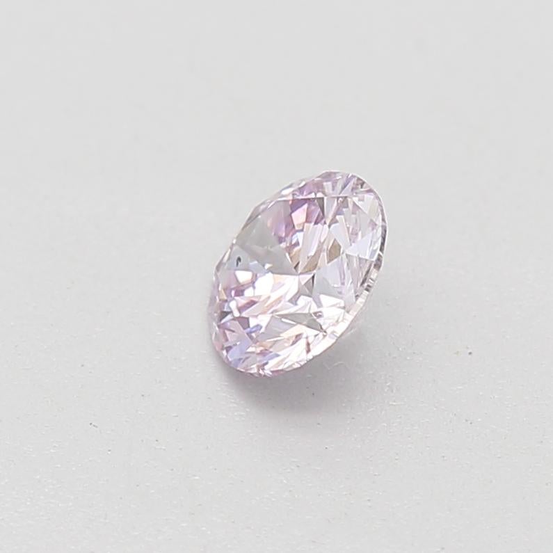 0.18 Carat Fancy Light Pinkish Purple Round Cut Diamond GIA Certified For Sale 3