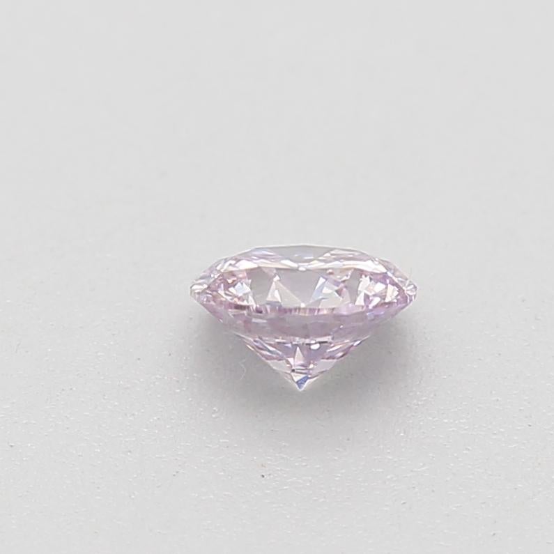 0.18 Carat Fancy Light Pinkish Purple Round Cut Diamond GIA Certified For Sale 4