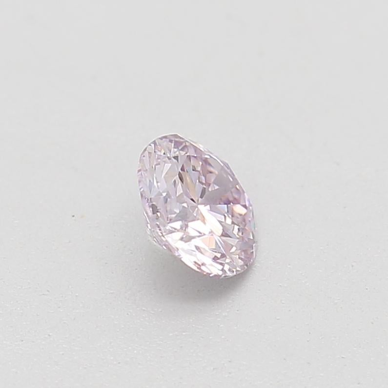 0.18 Carat Fancy Light Pinkish Purple Round Cut Diamond GIA Certified For Sale 5
