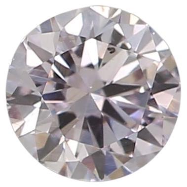 0,18 Karat Fancy Hellrosa lila Diamant im Rundschliff GIA zertifiziert im Angebot