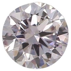 Diamant de taille ronde rose clair fantaisie de 0,18 carat certifié GIA