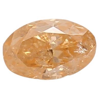 0.18 Carat Fancy Orange Oval cut diamond GIA Certified For Sale