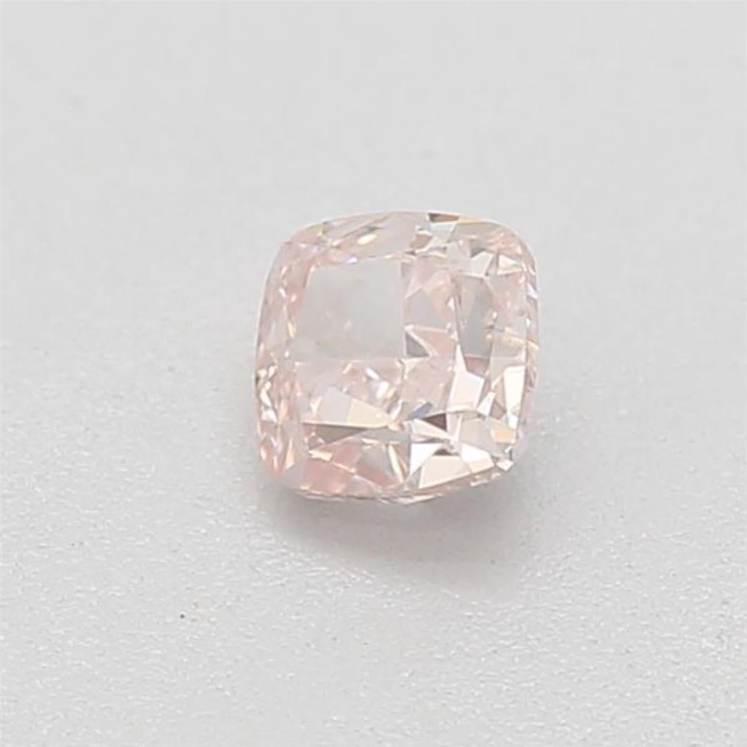 0.18 Carat Fancy Orangy Pink Cushion cut diamond SI1 Clarity GIA Certified In New Condition For Sale In Kowloon, HK