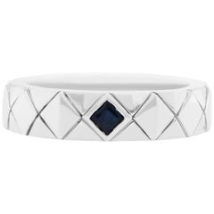 0.18 Carat Princess Cut Sapphire Men's Band