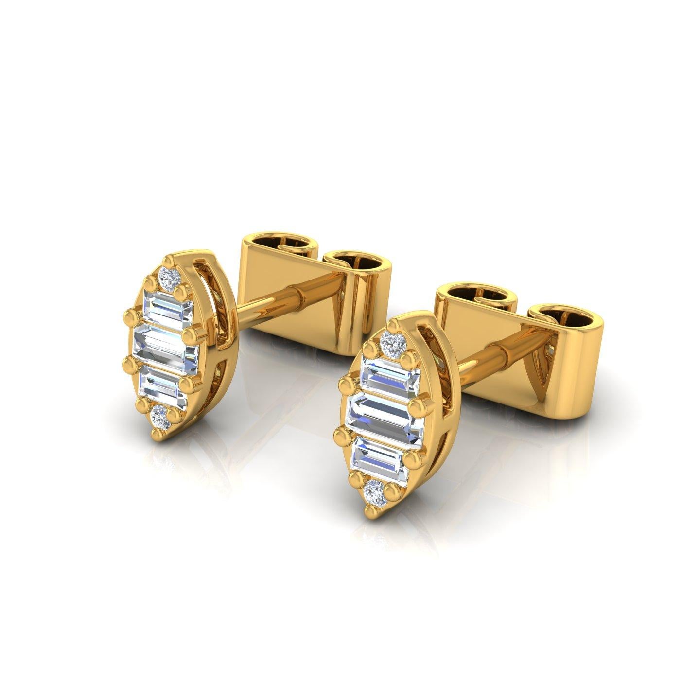 Diese exquisiten Ohrringe sind aus 14-karätigem Gold gegossen und mit 0,18 Karat funkelnden Diamanten besetzt.

FOLLOW SPECTRUM JEWELS Storefront, um die neueste Collection'S und exklusive Stücke zu sehen. Spectrum Jewels ist stolz darauf, ein Top