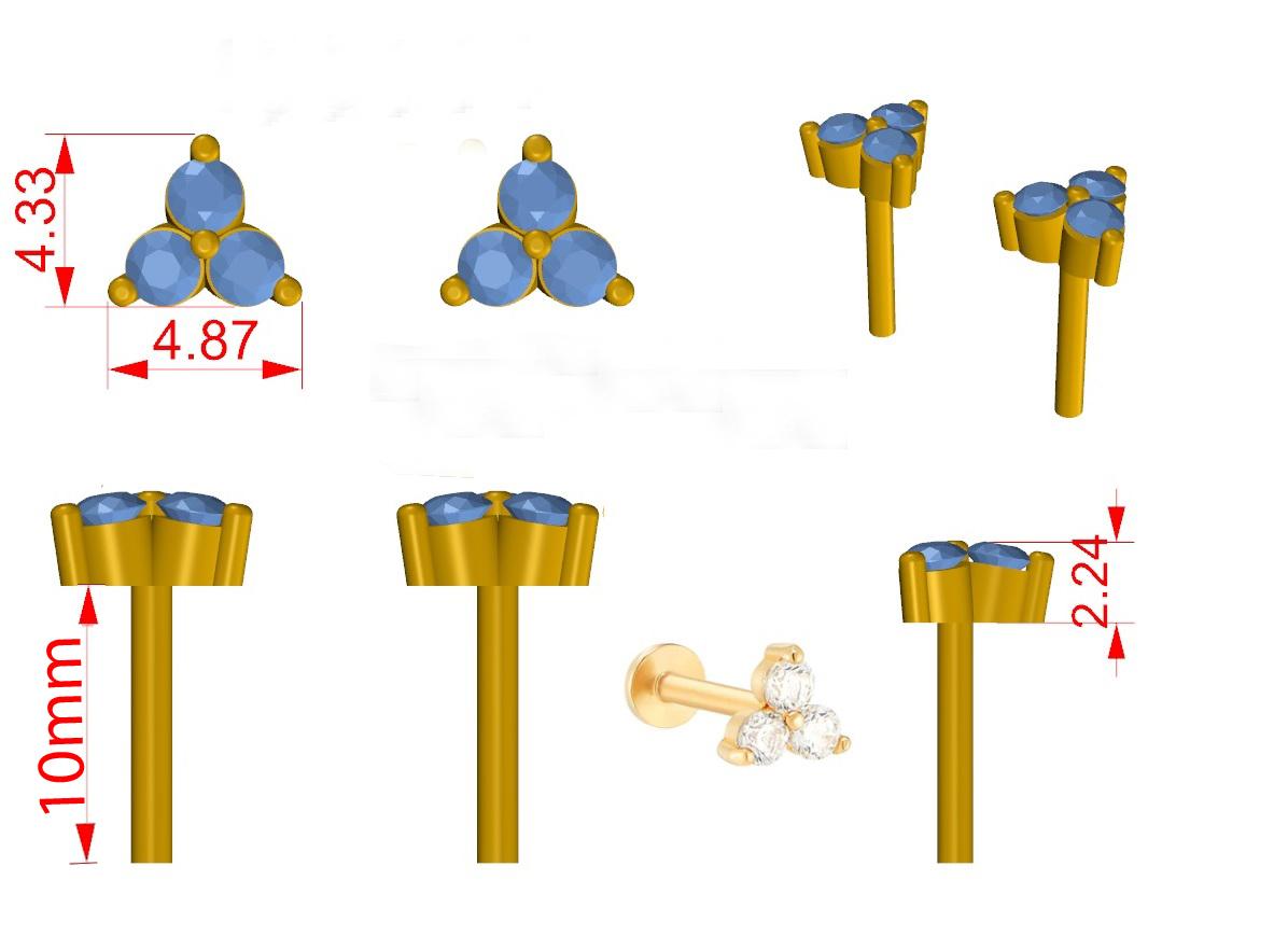 Orecchini a triangolo con fondello piatto con diamanti SI/H da 0,18 carati Gioielli in oro giallo In condizioni Nuovo in vendita a Diera, Dubai