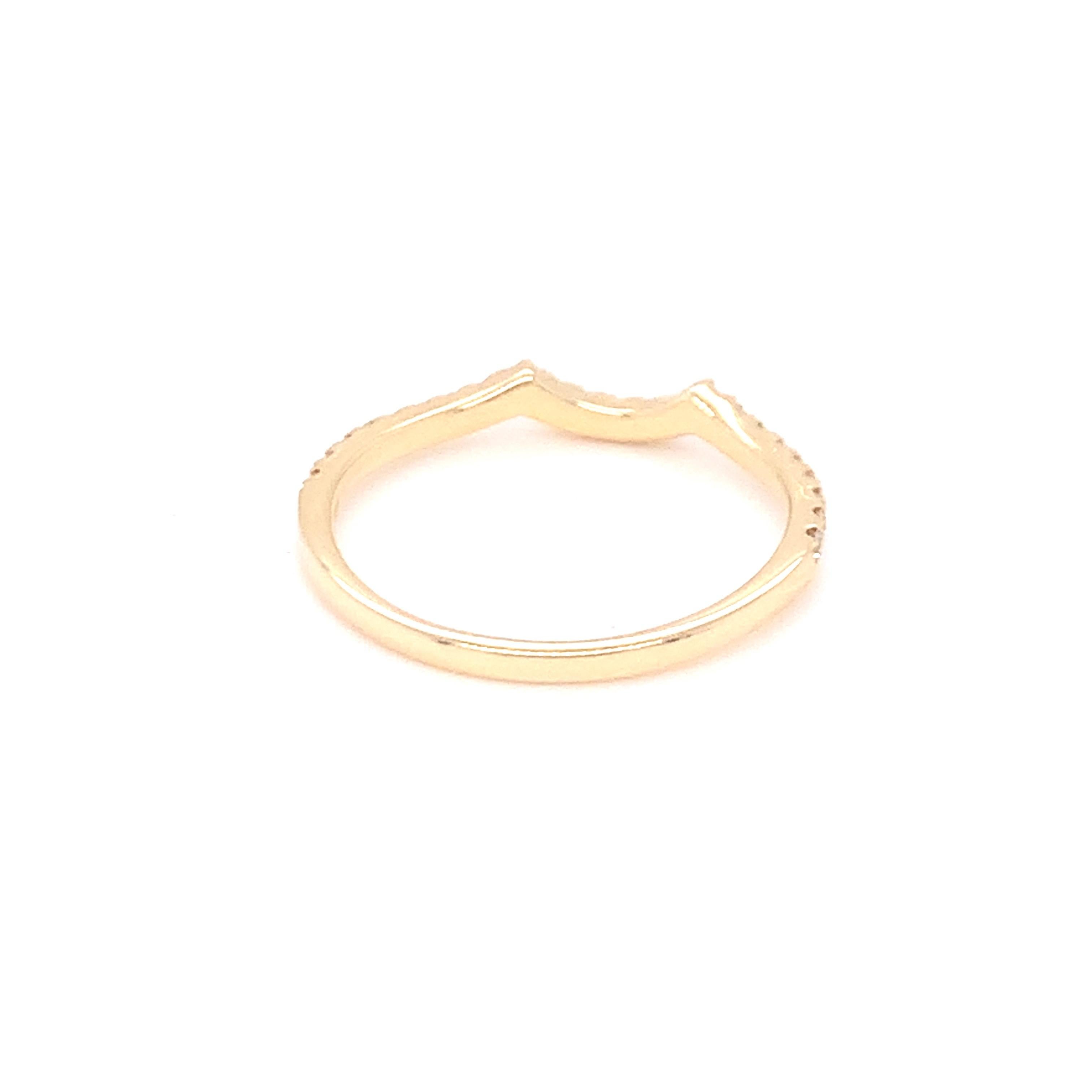 Artisan 0.18 Carat Yellow & White Diamond Band in 14k Yellow Gold For Sale