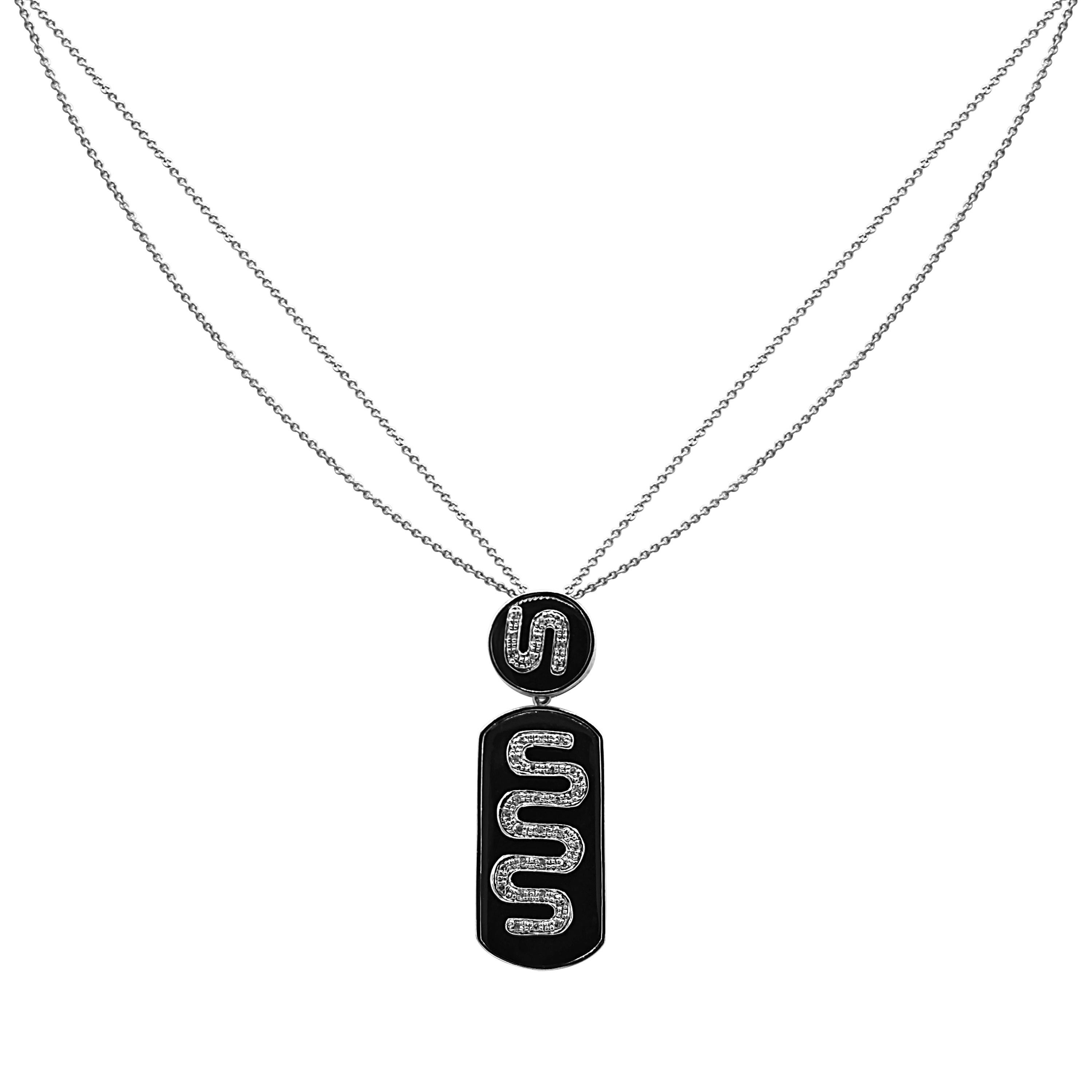 Collana in oro bianco con diamanti bianchi da 0,18 carati In condizioni Nuovo in vendita a New York, NY
