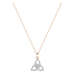 0,18 Karat Diamant Keltischer Dreifaltigkeitsknoten Halskette in 18K Gold