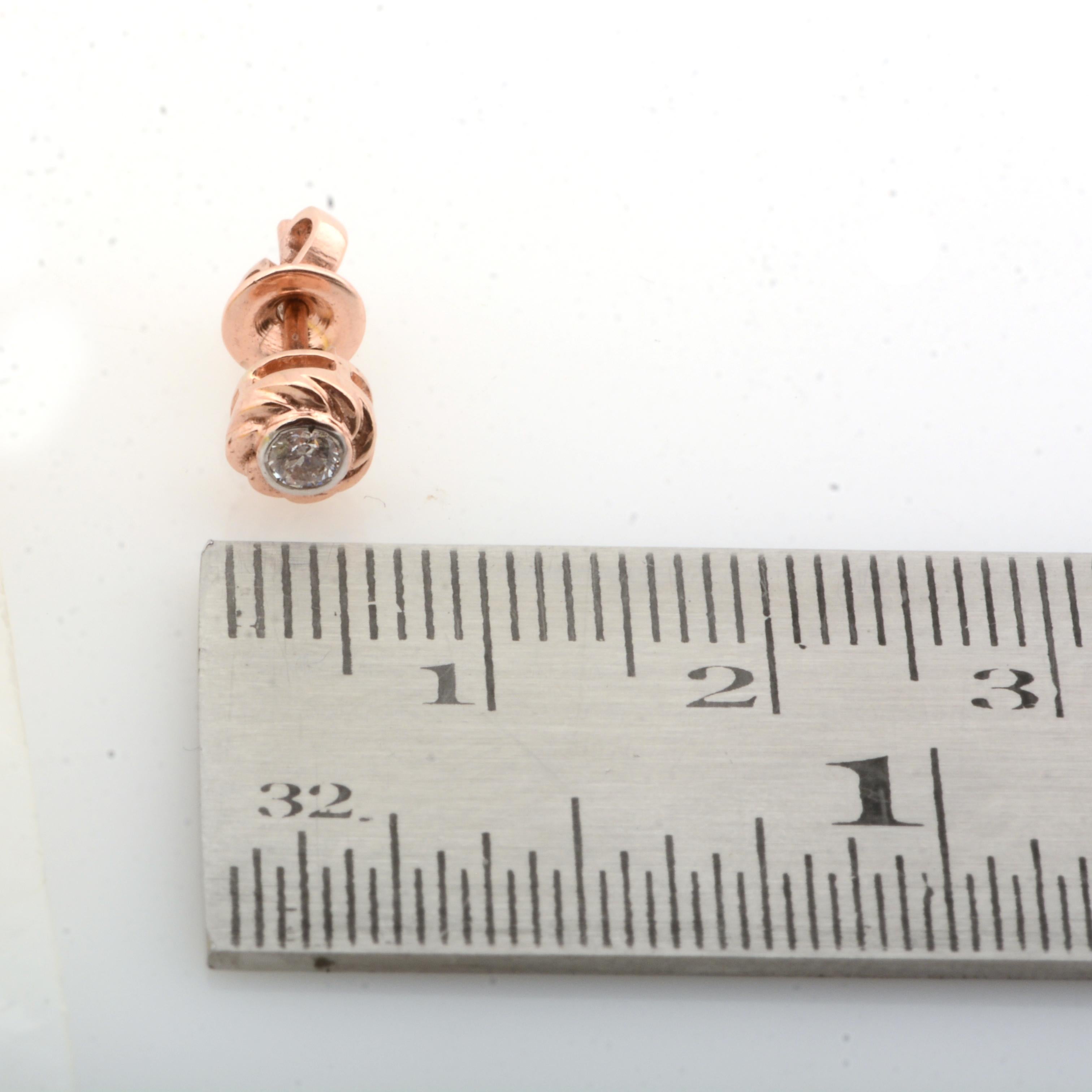 Modern 0.18 Ct. SI Clarity HI Color Solitaire Diamond Stud Earrings 10 Karat Rose Gold For Sale