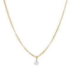 Bavna 0.18 Cts. White Floating Diamond Hanging Station Necklace in 18KT Gold