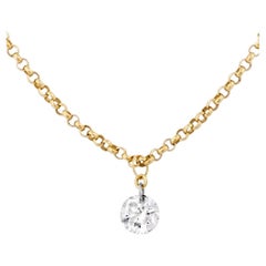 Bavna 0.18 Cts. White Floating Diamond Hanging Station Necklace in 18KT Gold
