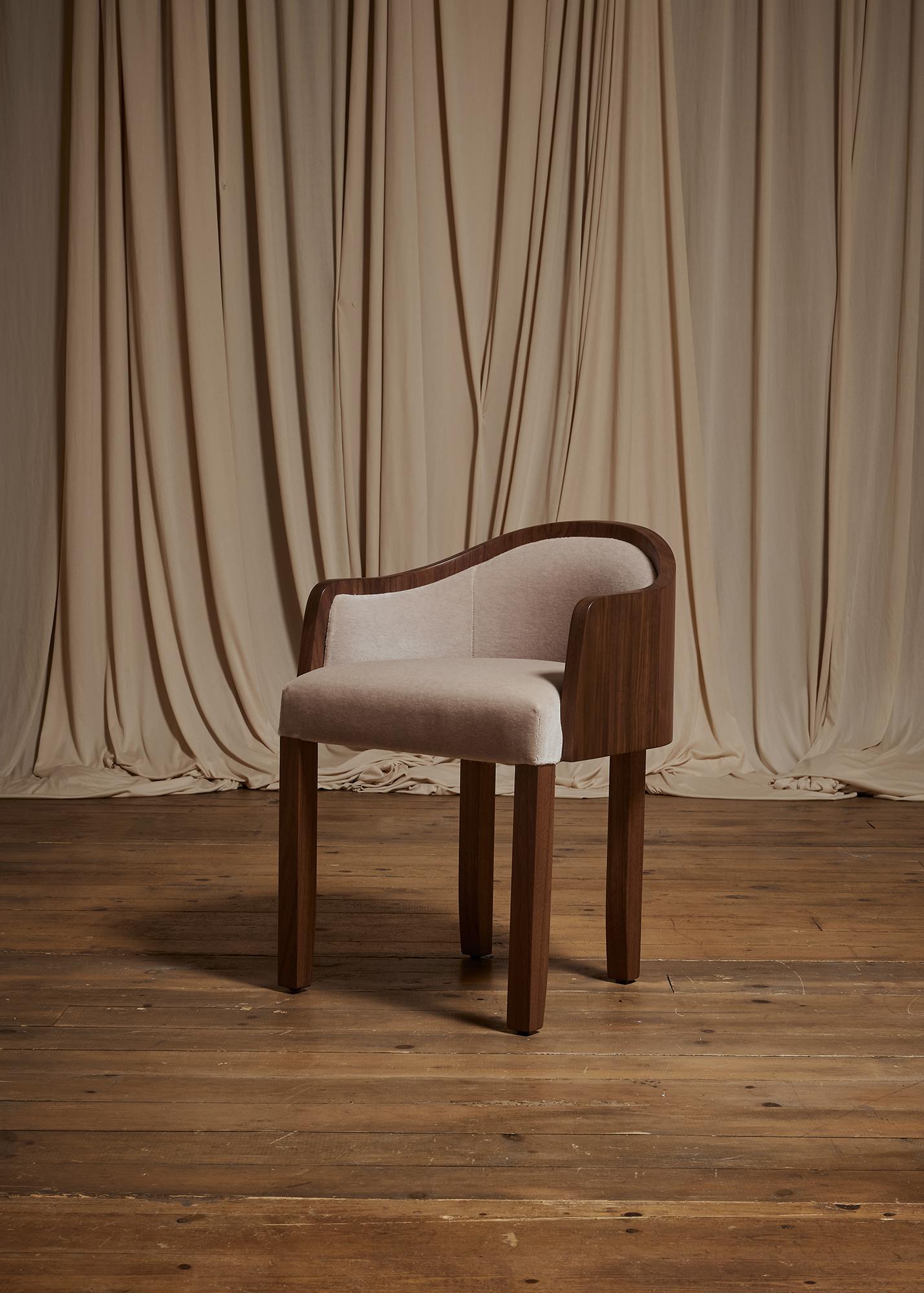 Contemporary 018 Vow - Walnut - Mohair For Sale