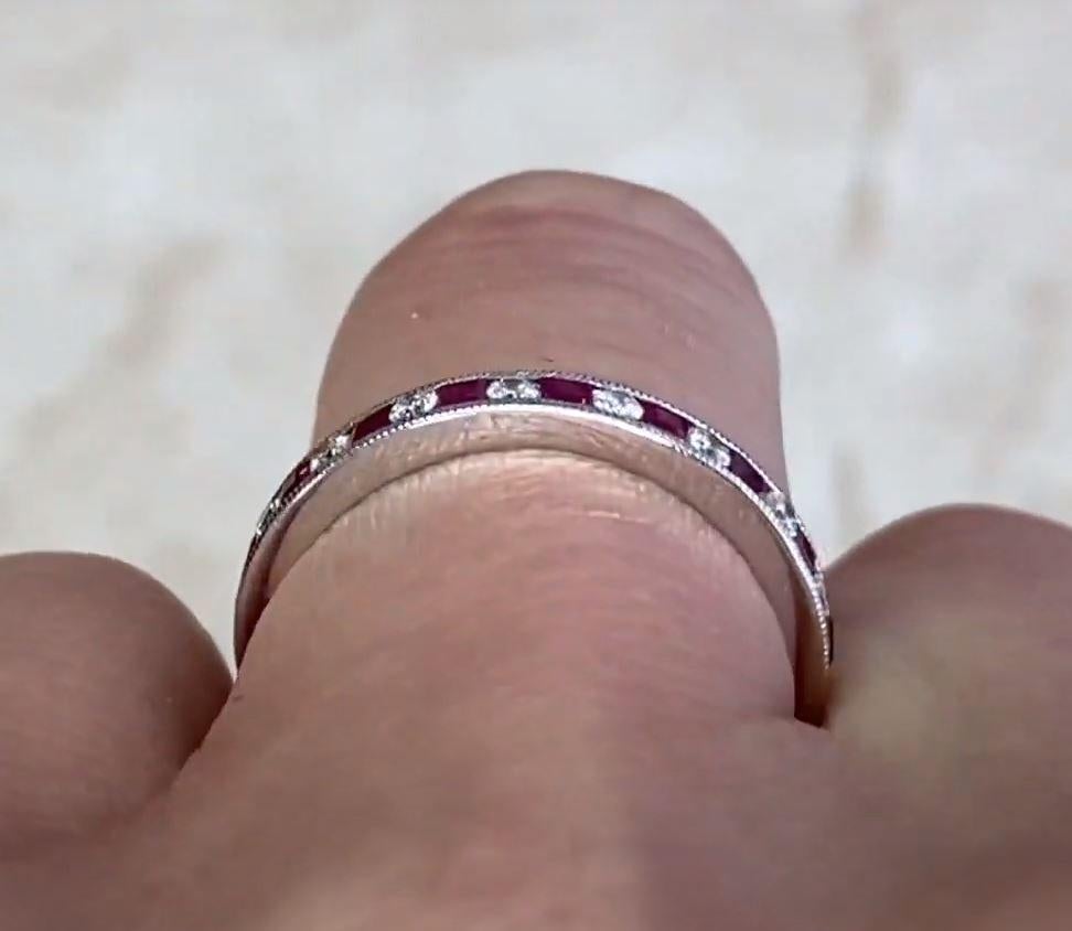 0,18ct Diamant & 0,42ct  Ring mit natürlichem Rubin, 14k Weißgold 1
