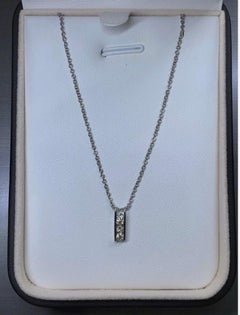 0,18 Karat Diamant Chunky Solitär Anhänger Halskette 14 Karat Weißgold