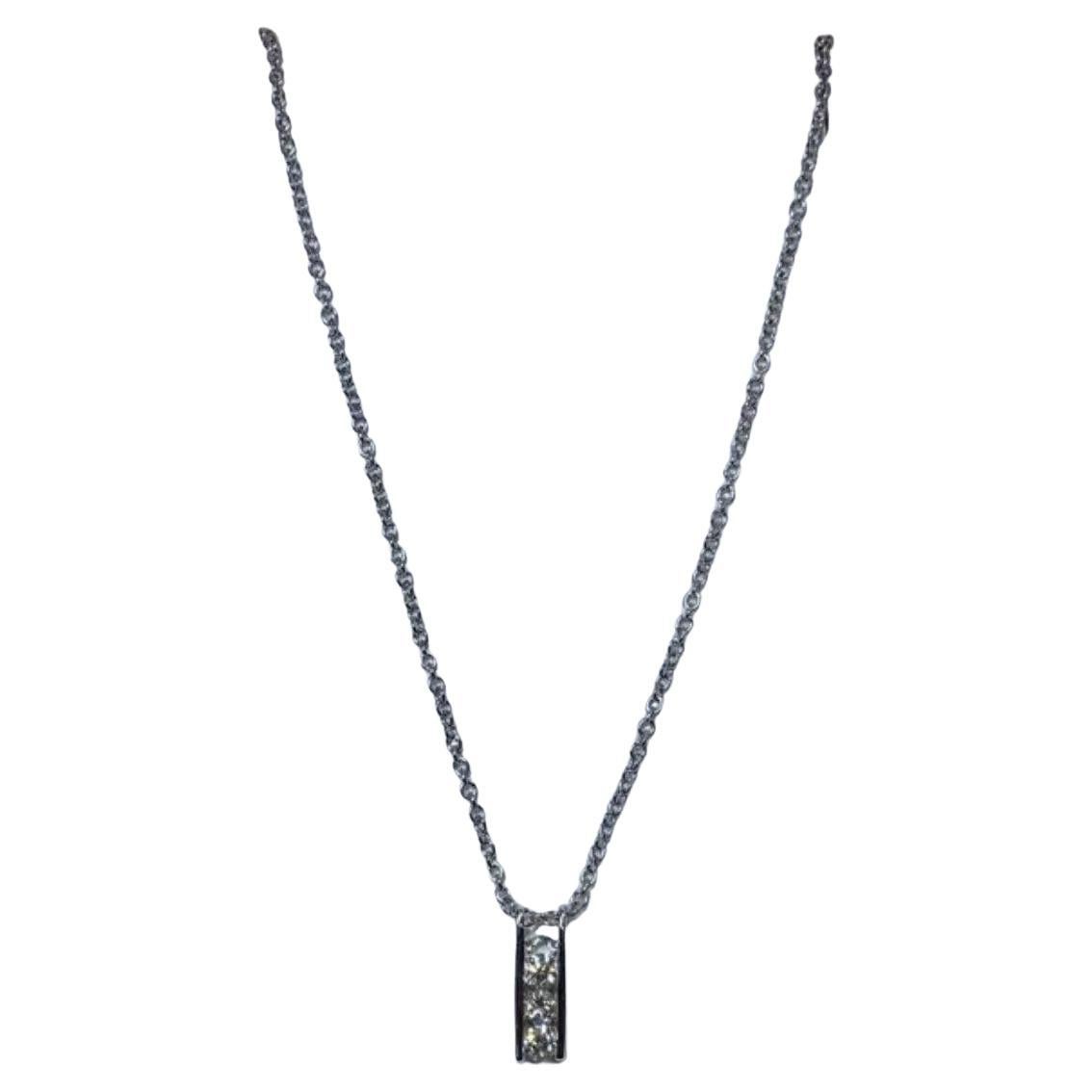 0.18ct Diamond Chunky Solitaire Pendant Necklace 14ct White Gold