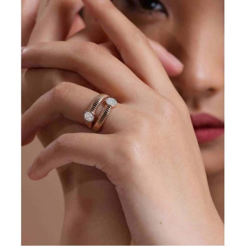 Women's 0.18ct Diamond Twin Ring For Sale