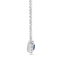 0,18ct Runder Brillantschliff Diamant und Saphir Anhänger in 14k Weißgold